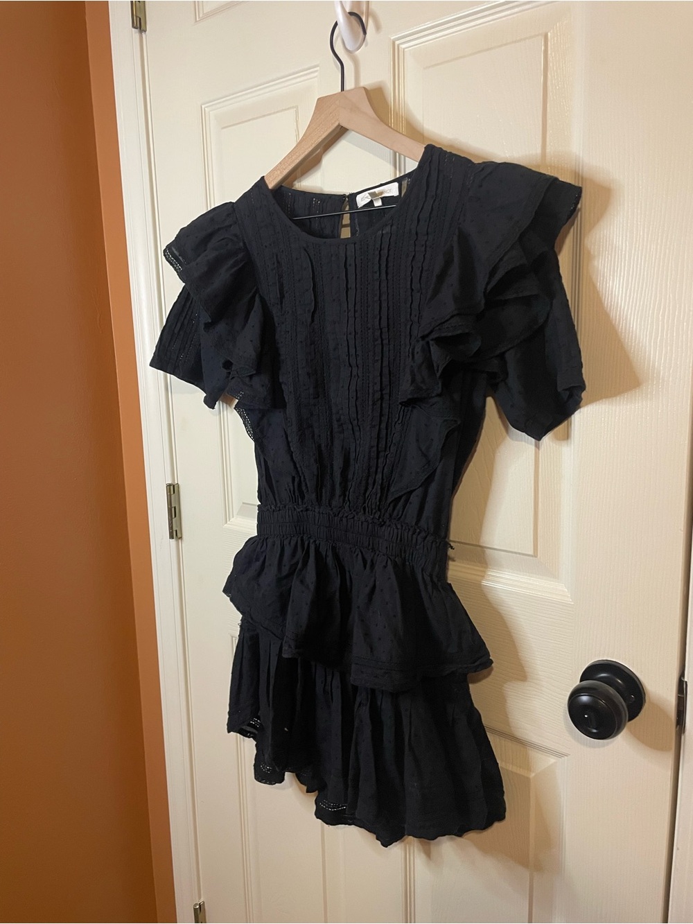 Love Shack Fancy Natasha Heritage Mini Dress in Black Size Small - Picture 4 of 9